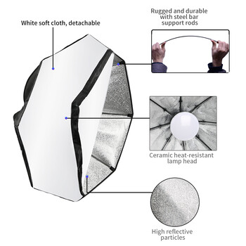 Κιτ φωτισμού Softbox 70cm*70cm Επαγγελματικό κιτ φωτισμού φωτογραφίας για μοντέλο φιλμ Πορτραίτο Προϊόν Μόδας Συνεχής λήψη