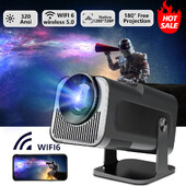 HY-320Mini Nešiojamas Naujai Native 720P Allwinner H713 Android11 4K projektorius 320ANSI Wifi6 BT5.0 Cinema lauko sukamas projektorius