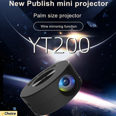 YT200 Mini Projetor Portátil Laser de Cinema em Home Theater Smart TV Beamer Projetores de Vídeo LED Filme 4K Via Porta HD Prese