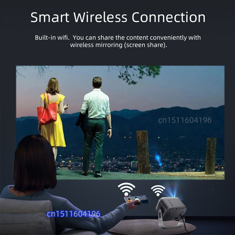 AUN A003 МИНИ проектор WIFI преносим домашно кино Кино проектор Smart TV Sync Android телефон LED проектори за 4k филм