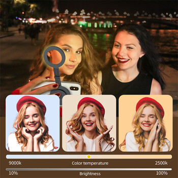 Magsafe Magnetic Selfie Ring Light για iPhone 15 14 13 12Pro Πτυσσόμενο δίχρωμο 180° Flip Fill Light ως βάση τηλεφώνου για βίντεο βιντεο