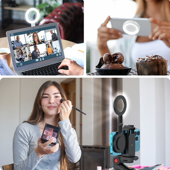 Magsafe Magnetic Selfie Ring Light για iPhone 15 14 13 12Pro Πτυσσόμενο δίχρωμο 180° Flip Fill Light ως βάση τηλεφώνου για βίντεο βιντεο