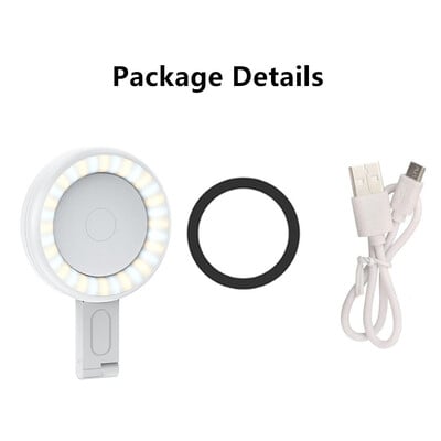 Magsafe Magnetic Selfie Ring Light za iPhone 15 14 13 12Pro sklopivi dvobojni 180° Flip Fill Light kao stalak za telefon za video vlog