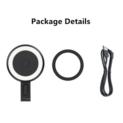 Inel de lumină magnetică pentru selfie Magsafe pentru iPhone 15 14 13 12Pro, pliabil, bicolor, 180°, lumină de umplere, ca suport de telefon pentru vlog video