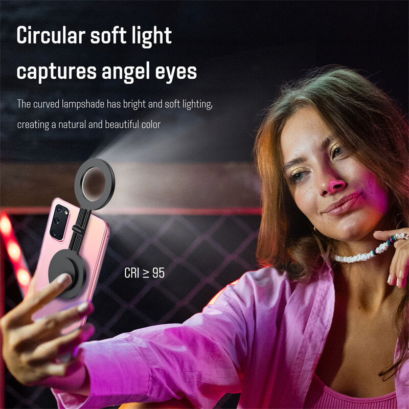 Magsafe Magnetic Selfie Ring Light za iPhone 15 14 13 12Pro sklopivi dvobojni 180° Flip Fill Light kao stalak za telefon za video vlog