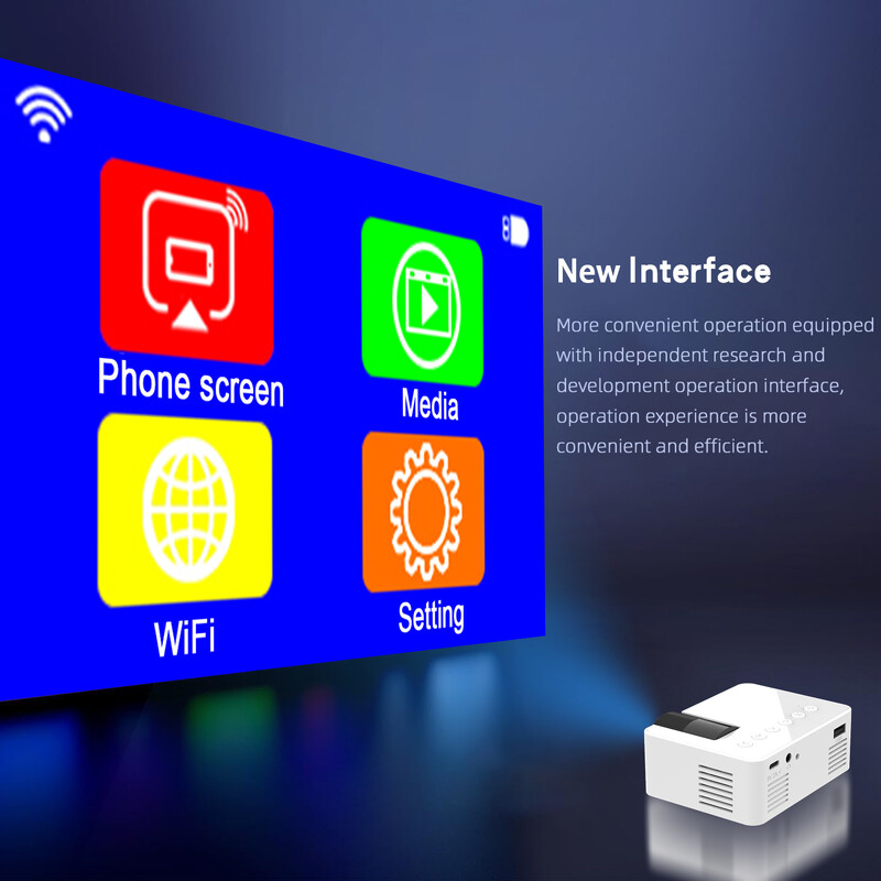 Proiector mobil cu conexiune wireless YT100, home theater mic de înaltă definiție poate fi ținut într-o mână fără a ocupa spațiu