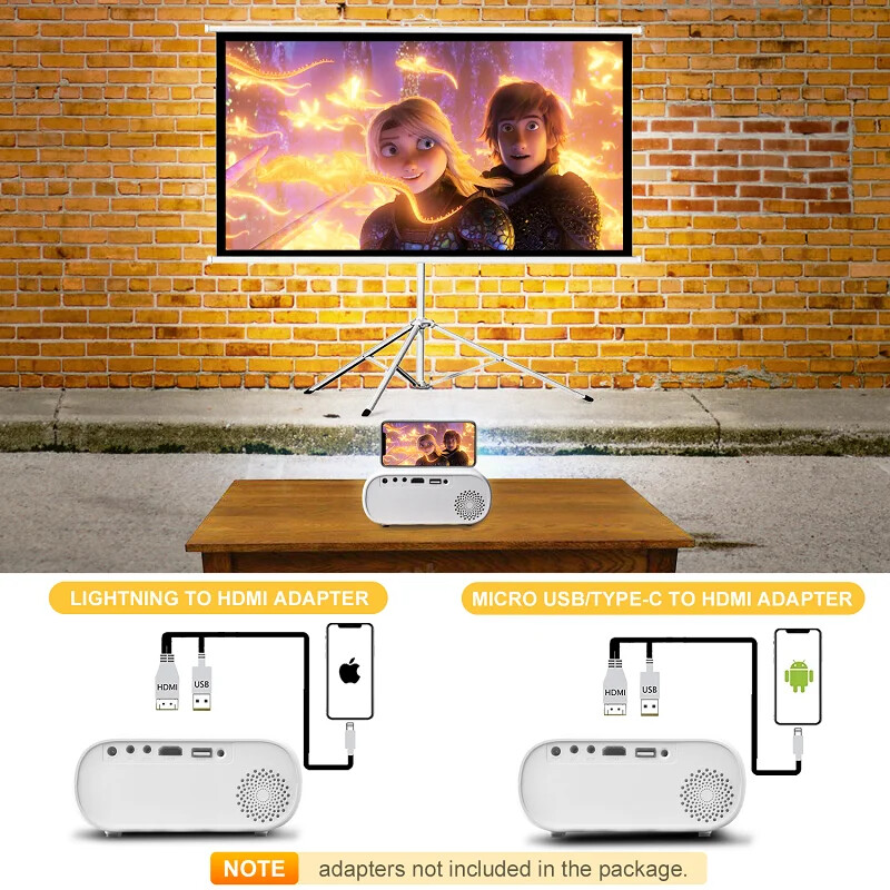 Q11 mini projektors Viedais HD LED LCD pārnēsājamais videosignāls Labākais mājas kinozāles WIFI bezvadu ekrāna spoguļa versijas projektors