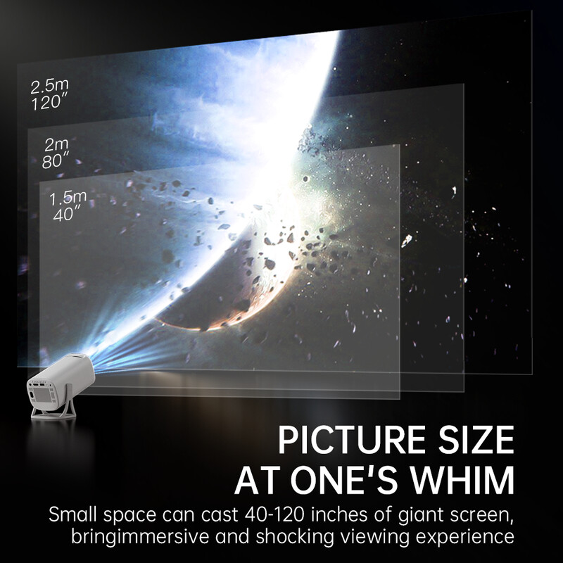 HONGTOP S40 Android 11 Мини проектор Поддръжка 4K 1080P 2.4G/5GWIFI BT5.0 Проектор 1280*720P Преносим проектор за домашно кино