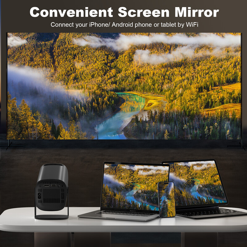 P30 viedais mini projektors Android 11 WiFi6 atbalsts 4K 1080P projektors 2.4G&5G WiFi 1280*720P viedais mājas kinozāles pārnēsājamais projektors