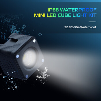 Ulanzi L2 Cute Lite Αδιάβροχο Mini LED Video Light Magnetic With Diffuser για 10m Υποβρύχια λήψη για Gopro Hero 12 11 10 9 8