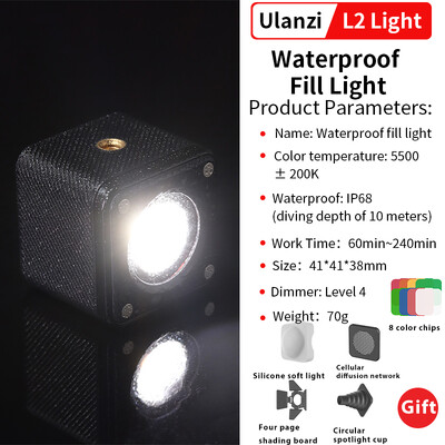 Ulanzi L2 Cute Lite vodootporno mini LED video svjetlo magnetsko s difuzorom za 10m podvodno snimanje za Gopro Hero 12 11 10 9 8