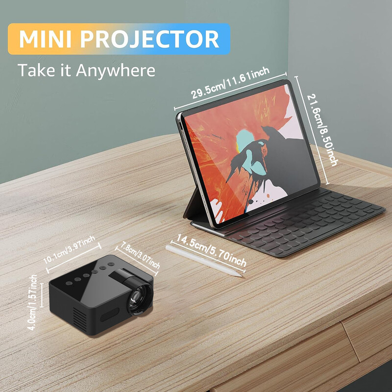 Mini projektors 1080P mobilais video mājas kinozāles Wifi viedie portatīvie projektori bezvadu viena ekrāna projektors iPhone Android ierīcēm