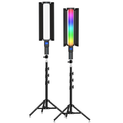 RGB Photography Video Light Stick Party Színes LED-es lámpatöltőlámpa Kézi vaku vaku világítás állványállvánnyal