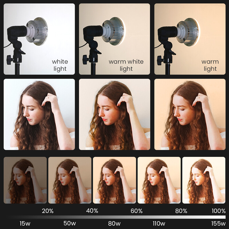 LED video svjetlo s mogućnošću prigušivanja s nosačem za montiranje na monopod Fotografsko osvjetljenje 155 W žarulja EU E27 baza za foto studio Live Stream