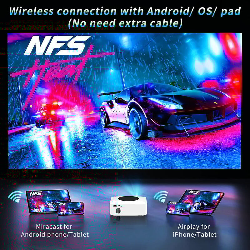 4K WIFI juhtmevabad projektorid välistingimustes tugi 1080p miniprojektorid 360 kodukino HDMI nutiteler IOS-ile XIAOMI SAMSUNG