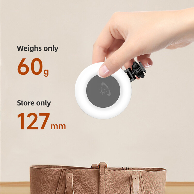 Mini rõngaslamp LED-valgusti kahevärviline 360 ° pööratav C-tüüpi võimsusega 48 LED helmeid, mis ühilduvad Selfie Stick Camera Magic Armiga