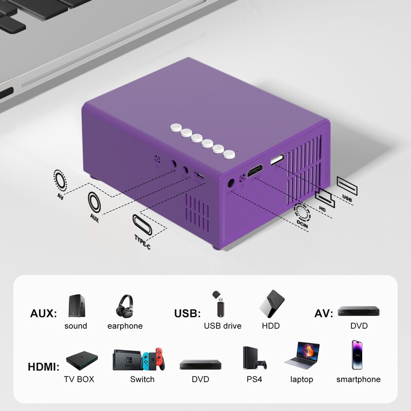 Salange J9C nutikas kodukinoprojektor Android WiFi tugi Mobiiltelefon Toitepank 720P Välisfilm Jõulukingitus perele