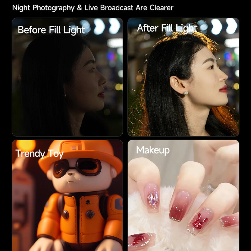 Užpildymo lemputė 28 W magnetinė LED vaizdo kameros apšvietimo rankena ir 1/4 colio CRI≥95 2700K-6500K šaltasis batas vaizdo įrašymui