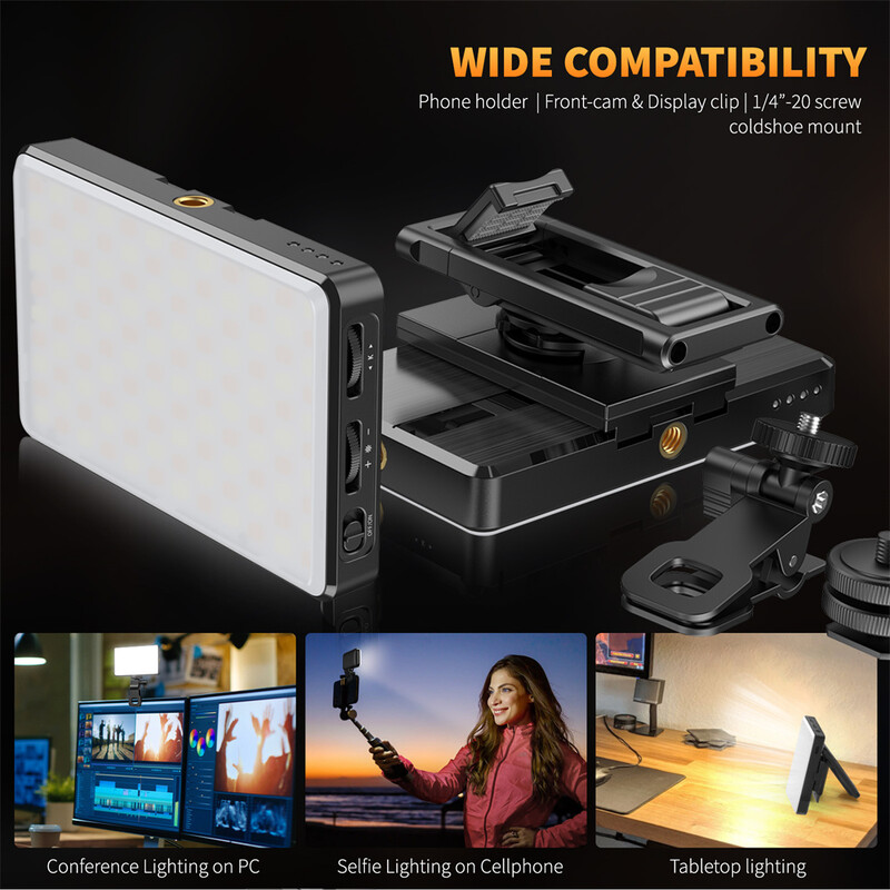 2024 LED Selfie Light Phone Fill Light с държач за телефон 120 LED 3000mAh акумулаторна видео светлина за Tiktok Vlog видеоконференция