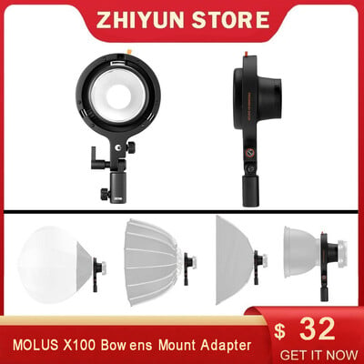 Zhiyun ZY stiprinājuma un Bowens stiprinājuma adapteris Zhiyun Molus X100 X100 Combo X100 Pro kabatas COB gaismas portatīvajam kabatas apgaismojumam