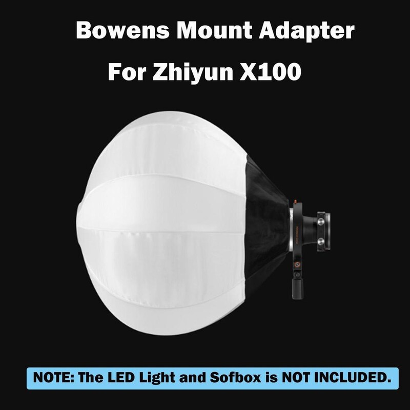 Zhiyun ZY kinnitus Bowensi kinnitusadapterile Zhiyun Molus X100 X100 Combo X100 Pro tasku COB Light kaasaskantava taskuvalgusti jaoks
