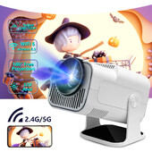 Īpašs balts HY320 mini projektors Android11 Wifi6 320ANSI Allwinner H713 Native1280x720P mājas kino biroja portatīvais projektors