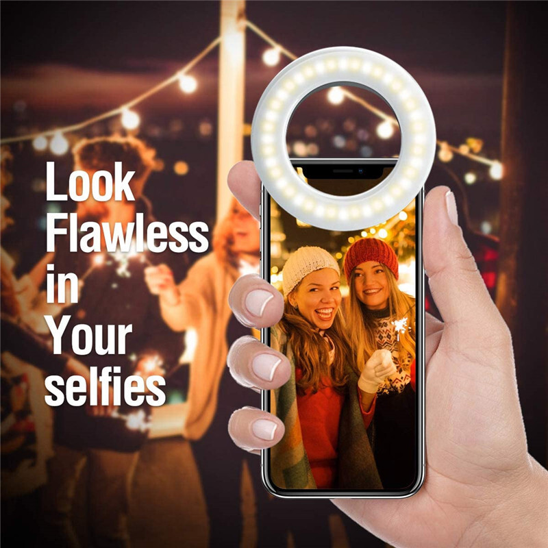 LED Selfie Ring Light Mobiiltelefoni Objektiivi LED Selfie Lambi rõngas iPhone`ile Samsung Xiaomi Telefon Tahvelarvuti Selfie Light