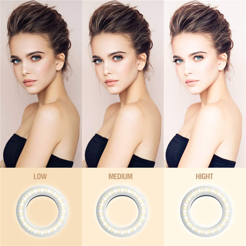 LED Selfie Ring Light Mobiiltelefoni Objektiivi LED Selfie Lambi rõngas iPhone`ile Samsung Xiaomi Telefon Tahvelarvuti Selfie Light