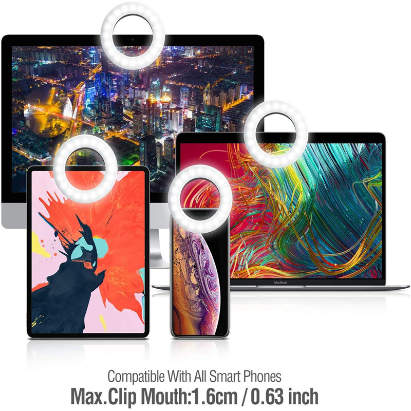 LED Selfie Ring Light Mobiiltelefoni Objektiivi LED Selfie Lambi rõngas iPhone`ile Samsung Xiaomi Telefon Tahvelarvuti Selfie Light