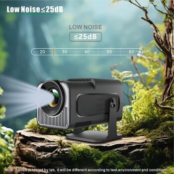 HY320 Mini Projector Native 720P Android 11 4K Projector 200ANSI Wifi6 BT5.0 Cinema Outdoor Portable 180° Rotable Projector