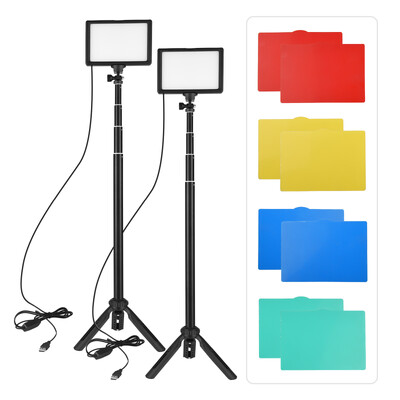Andoer USB LED-videovalgusti fotograafia valgustus 3200-5600K 120 LED 58 tolli reguleeritava kõrgusega statiiv 5* filtrid otseülekandeks