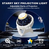 Creative Starry Sky Projection Light με 7 Light Effects Βύσμα USB στο Space Galaxy Atmosphere Night Light