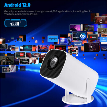 Karbeen 4K Android 11 P30 ProDual Wifi6 280ANSI Allwinner H713 BT5.0 1080P 1280*720P Cinema Outdoor φορητός προβολέας