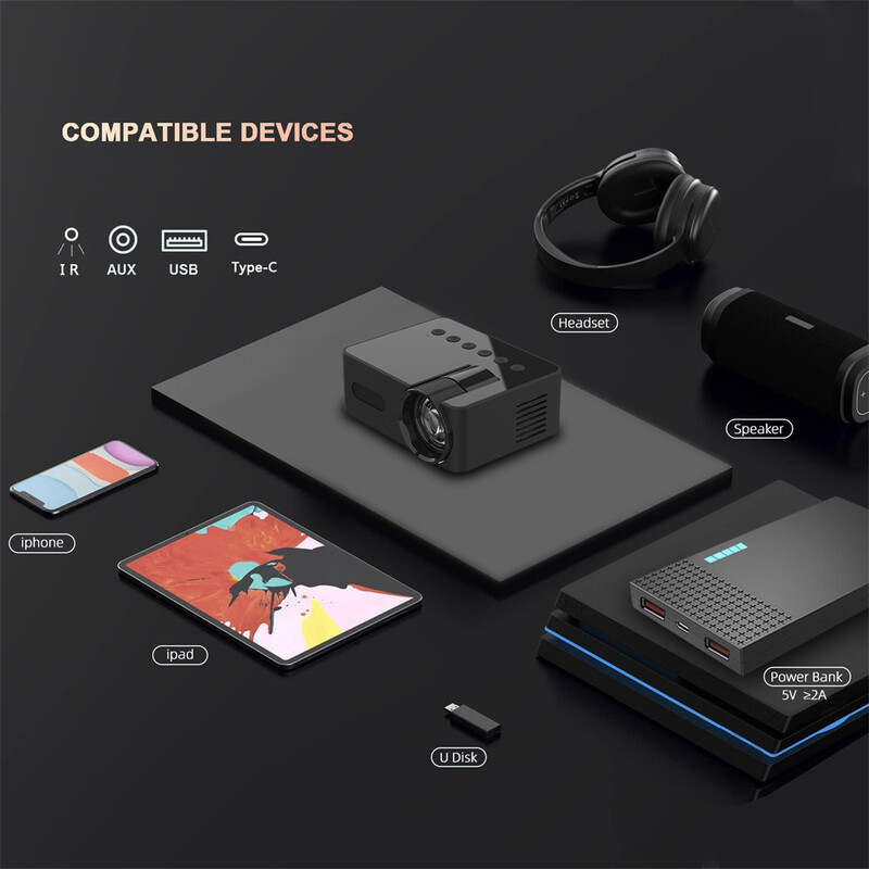 Novi visokokvalitetni YT100 WiFi prijenosni projektor HD mini video projektor Kućni video pametni projektori za telefone Prijenosna računala