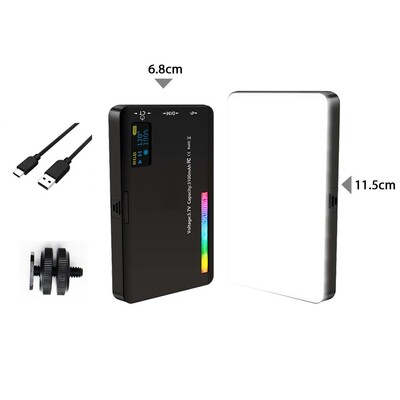 RGB LED-videovalgusfotograafia täitke kaamera valgustuspaneel CRI95+ 2500-9000K LCD-ekraan külmakinga Vlogi reaalajas voogesituse DSLR jaoks