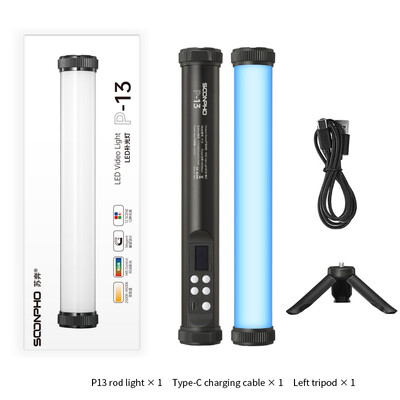 Soonpho P13 RGB LED-videovalgusti statiiviga 2500K-8500K CRI 95+ fotograafiastuudio käeshoitav toruvalgusti fotostuudio jaoks