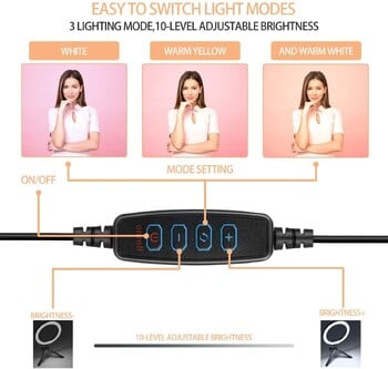 Led Selfie RGB Fill Φωτογραφία Φωτισμός Τηλέφωνο Ringlight Φωτογραφία Δαχτυλίδι Φωτιστικό Φωτιστικό Youtube Live με τηλεχειριστήριο βάσης τριπόδου