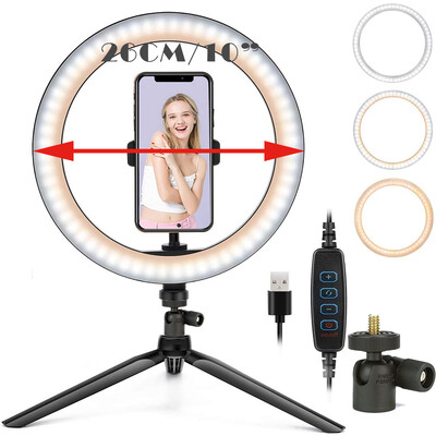 Led-selfie RGB täidisfotograafia valgustus telefoni helinavalgusti fotorõnga valguslamp Youtube`i otseülekanne statiivialusega kaugjuhtimispult