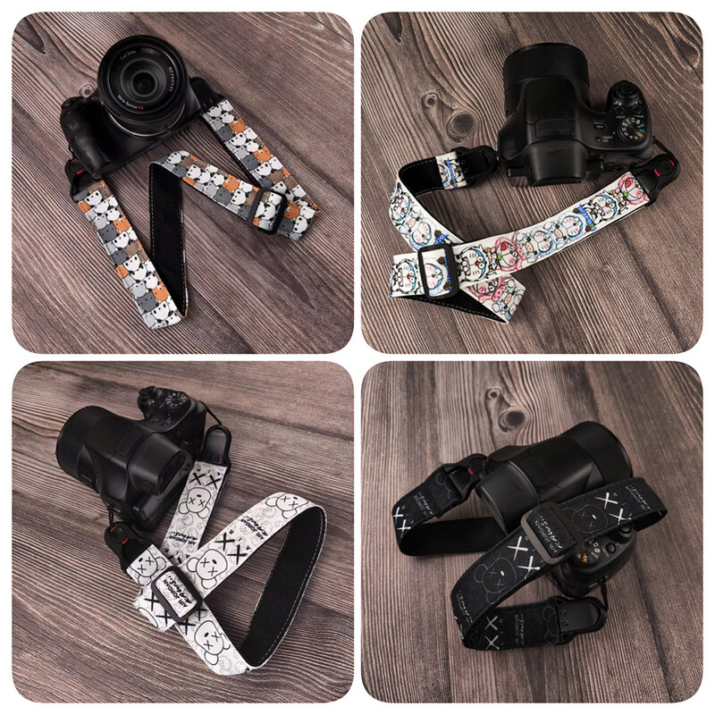 Kaamera kiirvabastuskael Õlarihmade tarvikud koomiks Isikupärastatud disain Canon Nikon Sony Fuji Leica DSLR DSL jaoks