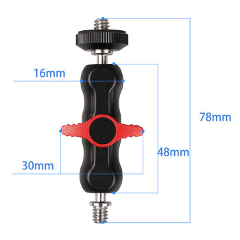 Скоба за сферичен монтаж W/ 1/4 инча -20 Thread Ball Head Magic Arm Clamp Въртяща се метална супер скоба за GPS телефон монитор видео светлина