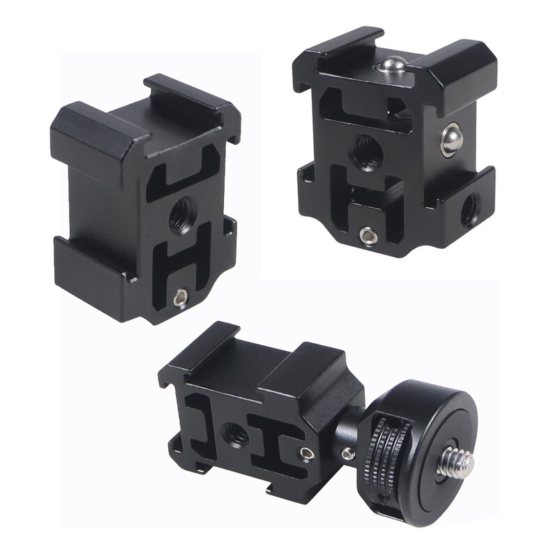 Trostruki adapter za montažu na vruću i hladnu papučicu 1/4" Držač rupa za Nikon Canon DSLR tronožac Svjetla mikrofona Nosač postolja za audio snimač