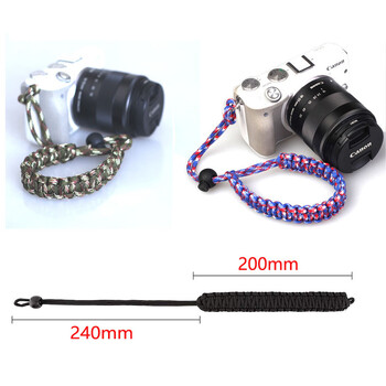 Нова каишка за фотоапарат Каишка за китка на фотоапарата Ръкохватка Paracord Braided Wristband за Nikon Canon Sony Pentax Panasonic DSLR