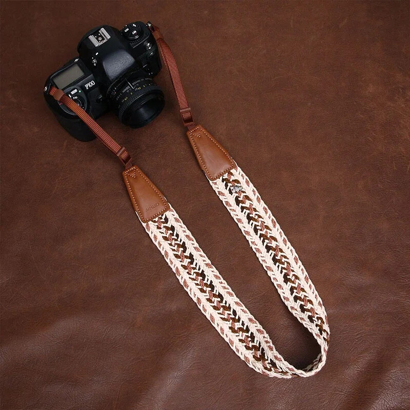 Каишка за рамо за цифров фотоапарат Памучно тъкана каишка за фотоапарат Микро единична каишка за рамо, подходяща за Canon Fuji Leica Sony Nikon