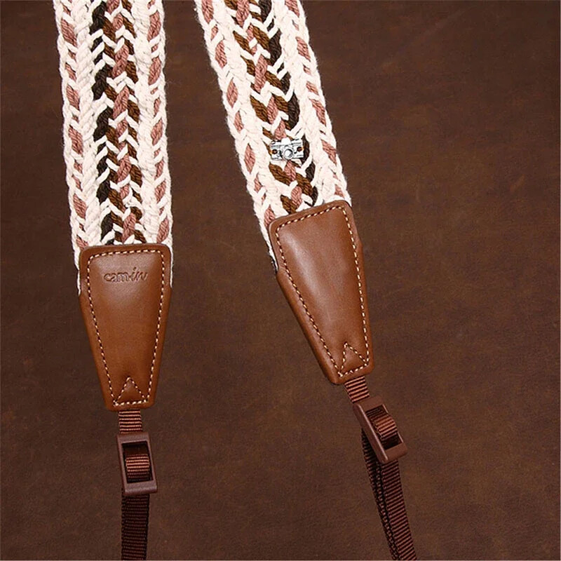 Каишка за рамо за цифров фотоапарат Памучно тъкана каишка за фотоапарат Микро единична каишка за рамо, подходяща за Canon Fuji Leica Sony Nikon