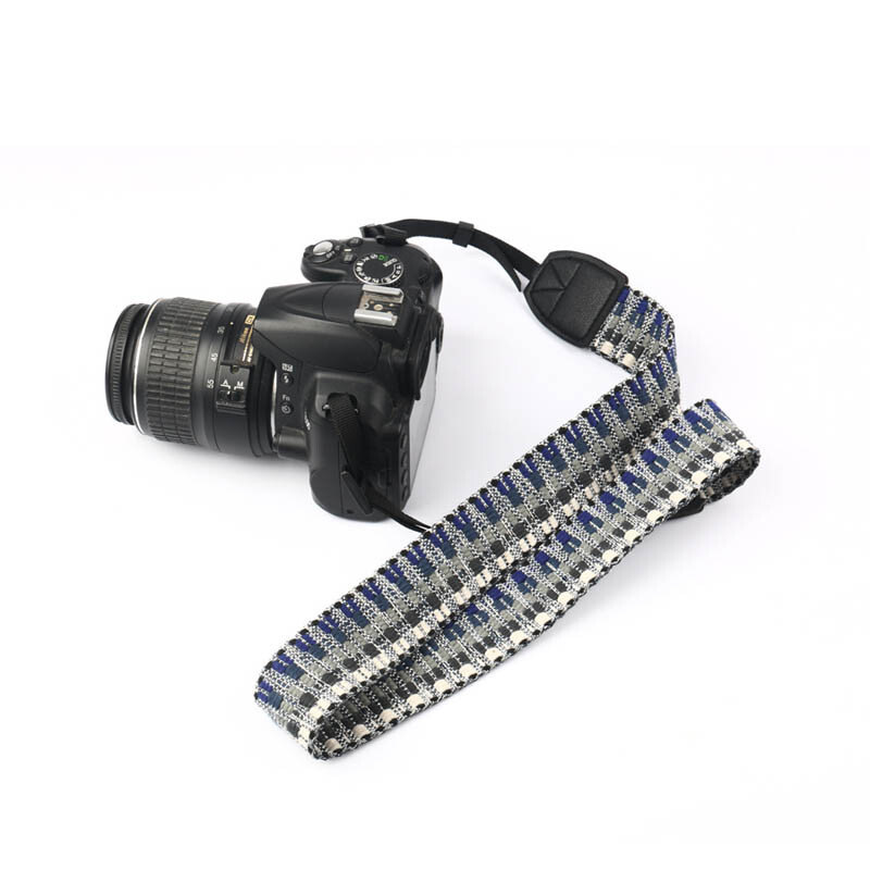 Каишка за фотоапарат Етнически ретро фотопамучен двор през рамо презрамка за ръка Micro-single DSLR фотоапарат за Canon Nikon Pentax