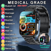 2024 Novi EKG+PPG mokraćna kiselina neinvazivni pametni sat za mjerenje glukoze u krvi muškarci Bluetooth poziv otkucaji srca krvni tlak pametni sat žene