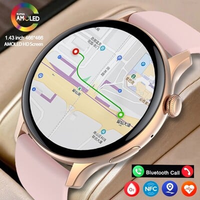 2024 True AMOLED Smart Watch Ladies Képernyő mindig mutatja az időt 466*466 HD Health Tracker hanghívásos okosóra női Xiaomihoz