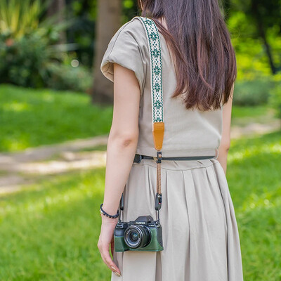 Taikoma Fuji fotoaparatų apyrankėms etninio stiliaus Nikon dirželis Sony Crossbody Canon peties dirželis Ricoh