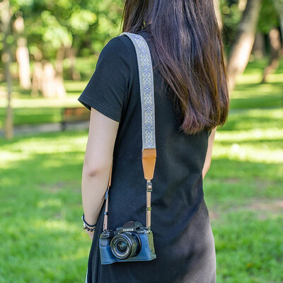 Taikoma Fuji fotoaparatų apyrankėms etninio stiliaus Nikon dirželis Sony Crossbody Canon peties dirželis Ricoh
