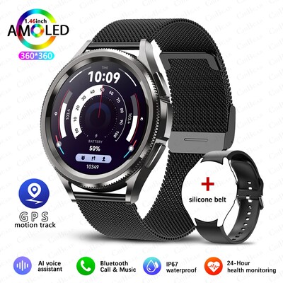 Για Samsung Galaxy Watch6 Classic Smartwatch Men GPS Sports Health Heart Rate Αδιάβροχο Bluetooth Call Smart Watch 2024 Νέο